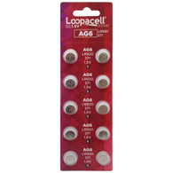 10 Pack LOOPACELL AG6 LR920 371 Alkaline Button Cell Battery