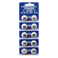 10 Pack LOOPACELL AG6 LR920 371 Alkaline Button Cell Battery