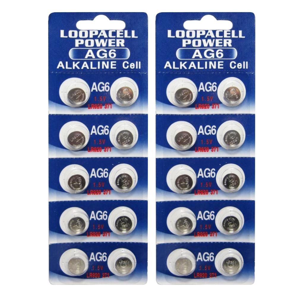 LOOPACELL AG6 LR920 371 370 D371 D370 LR920 LR921 LR69 Alkaline Button Cell  Battery X 20