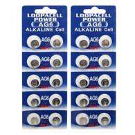 LOOPACELL AG6 LR920 371 370 D371 D370 LR920 LR921 LR69 Alkaline Button Cell Battery X 20