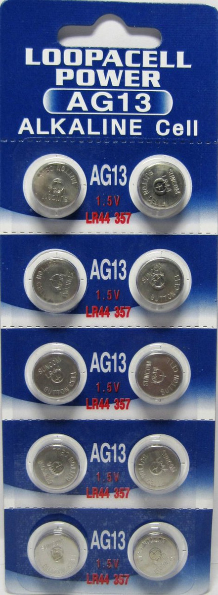 fortov Godkendelse klynke 10-pack T&E LR44 1.55v Alkaline Button Cell Battery (Replaces: LR44, CR44,  SR44, 357, SR44W, AG13, G13, A76, A-76, PX76, 675, 1166a, LR44H, V13GA,  GP76A, L1154, RW82B, EPX76, SR44SW, 303, SR44, S303, S357, SP303, SR44SW)