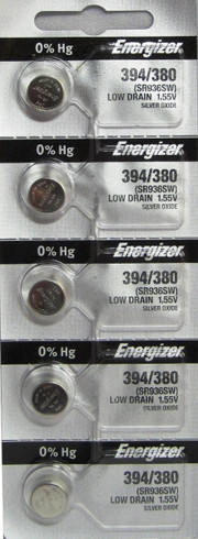 5x Energizer 394/380 Uhren-Batterie Knopfzelle SR936SW SR936W AG9 Silver 1,55V 
