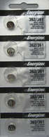 5 Energizer 362 - 361 Button Cell 1.55V Batteries