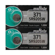 Murata 371 (SR920SW) 1.55V Silver Oxide 0%Hg Mercury Free Watch Battery (2 Batteries) - Replaces Sony