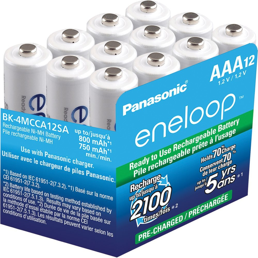 scaring Pelmel Registrering Panasonic BK-4MCCA12SA eneloop AAA New 2100 Cycle Ni-MH Pre-Charged Rechargeable  Batteries, 12 Pack - TheBatterySupplier.Com