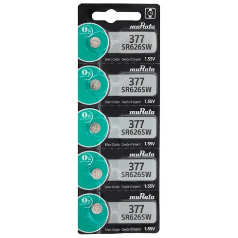 Sony Batteries SR626SW - 377 Silver Oxide Watch Battery - On Tear Strip  (Pack of 5)