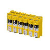 Storacell Powerpax AA Battery Caddy, Yellow, 12-Pack