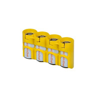 Storacell PowerPax CR123 Battery Caddy, Yellow, 4-Pack