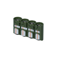 Storacell PowerPax CR123 Battery Caddy, Military Green, 4-Pack