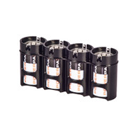 Storacell Powerpax C Battery Caddy, Black, 4-Pack