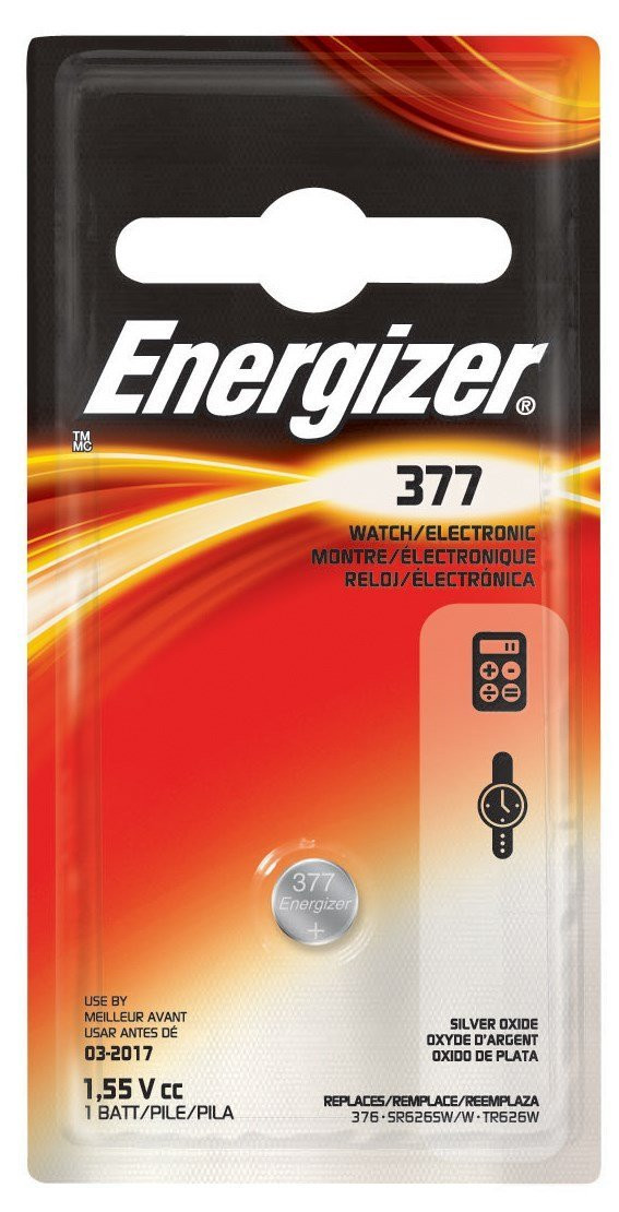 Energizer 377 Silver Oxide Zero Mercury 1.55V Watch/Electronic ...