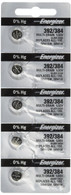 AG3/LR41 - 392/384 silver oxide Button Cell Watch Battery 5 pk.