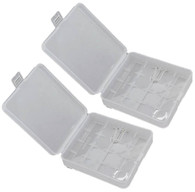 2 x White Clear Plastic Protective Storage Case Holder for 4 x 18650 Batteries OR 8 CR123A Batteries