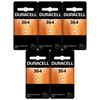 Duracell D364 Silver Oxide 1.5V Watch/Electronic 5 Batteries On Card