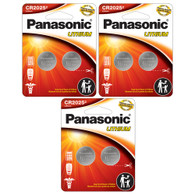 Panasonic DL2025 3V Coin Lithium Battery, Carded X 6