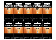 Duracell D364 1.5V Silver Oxide Watch/Electronic Button Cell Battery - 10 pk