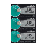 Murata 315 (SR716SW) 1.55V Silver Oxide 0%Hg Mercury Free Watch Battery (3 Batteries), Replaces Sony