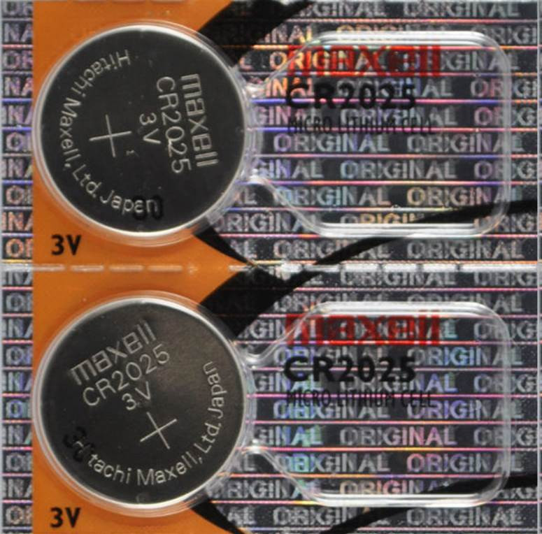 2 Pieces Maxell CR2025 2025 Lithium Coin Battery Japan Made