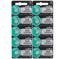 10 Pcs Murata Silver Oxide 394 SR936SW Batteries, Replaces Sony