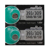 2 Pcs Murata 393 309 Watch Battery SR754SW SR48W - Replaces Sony