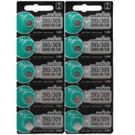 393 / 309 Murata Silver Oxide Watch / Electronic Batteries 10 Pcs, Replaces Sony
