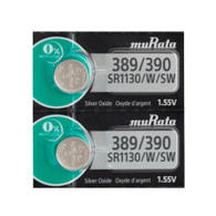 2 Murata 389/390 (SR1130SW SR1130W) Silver Oxide Watch Batteries - Replaces Sony