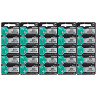 25 Murata 379 Silver Oxide 1.55v 0% MERCURY SR521SW Batteries - Replaces Sony