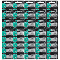100 pcs Murata SR521SW, 379, Silver Oxide Watch Battery Made in Japan, Replaces Sony