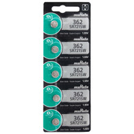 Murata 362 (SR721SW) 1.55V Silver Oxide 0%Hg Mercury Free Watch Battery (5 Batteries)- Replaces Sony