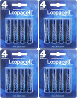 Loopacell 16 Pack AA 2700mAh Ni-MH Rechargeable Batteries with  Battery Storage