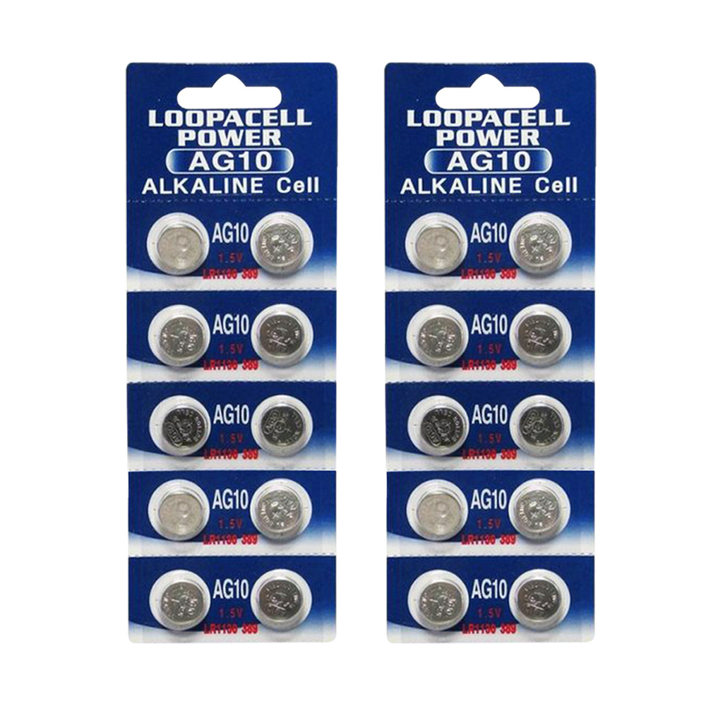 LOOPACELL AG10 LR1130 389 Alkaline Watch Batteries X 20