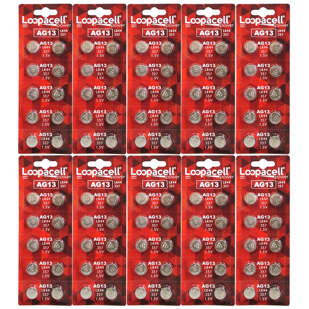 100 Pack Loopacell Lr44 Ag13 357 Button Cell Batteries Thebatterysupplier Com