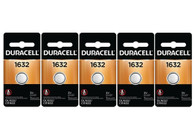 Duracell CR1632 3 Volt Lithium Coin Battery (Pack of 5)