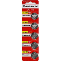 Panasonic CR2450 Lithium Battery 3V (5 Batteries Per Pack)