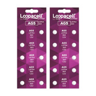  (20) AG5 393 LR754 SR754 Alkaline Battery Button Cell By LOOPACELL