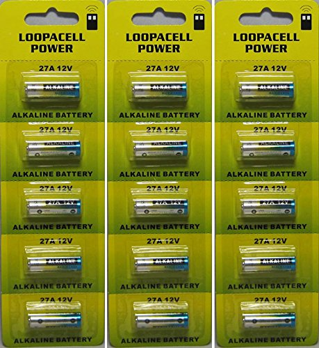15 Loopacell A27 12 Volt Batteries MN27 27AE 23-279 GP27 27A 27GA 