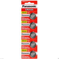 Pack Of 5 CR2025 Panasonic Lithium 3v Watch/Electronic Batteries