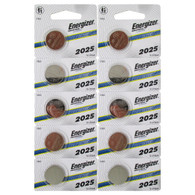 Energizer CR2025 3V Lithium Coin Battery 10 Pack (2 packs of 5)