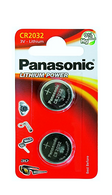 One (1) Twin Pack (2 Batteries) Panasonic Cr2032 Lithium Coin Cell Battery 3V Blister Packed