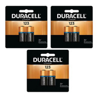 6 Count Duracell 123  Lithium 3V CR17345 Leak Resistant Long Lasting Batteries *3 x 2 Pack*