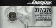 Energizer 1.5V 377 Silver Oxide Button Cell Battery - 1pc Blister Pack - Zero Mercury (377BPZ)