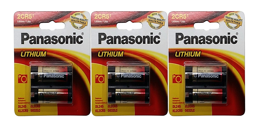 Kaptajn brie Berigelse Sump 3 Panasonic 2CR5 6-Volt Photo Lithium Cylinder Batteries 2CR5M -  TheBatterySupplier.Com