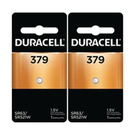 379 Duracell Silver Oxide Button Battery (SR63, LR521, 179, SR521SW) 2 pk.