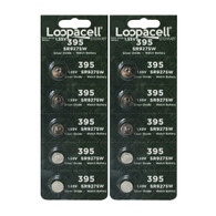 Loopacell 399 / 395 (SR927/W/SW) 1.55V Silver Oxide Watch Battery (10 Batteries)