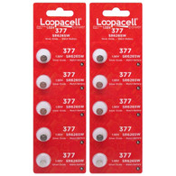 Loopacell SR626SW 377 Silver Oxide Watch Battery 10 Pack