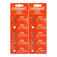 Loopacell SR626SW 377 Silver Oxide Watch Battery 10 Pack