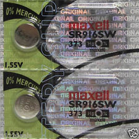2 Maxell 373 Watch Batteries SR916SW Made In Japan