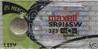 Maxell SR916SW 373 26.5mAh 1.55V Silver Oxide Button Cell Battery- Hologram Packaging