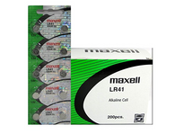 200 x LR41 / AG3 Maxell Alkaline Button Batteries