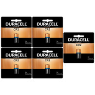 CR2 Duracell Ultra 3V Lithium Battery 5 Pack ANSI 5046LC Replacement